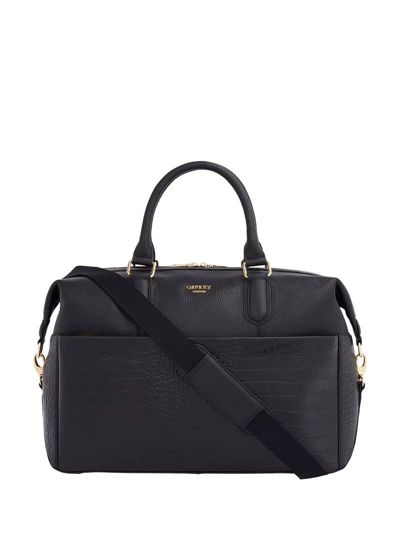 OSPREY LONDON Kellie Croc Leather Weekender Bag (British brand)
