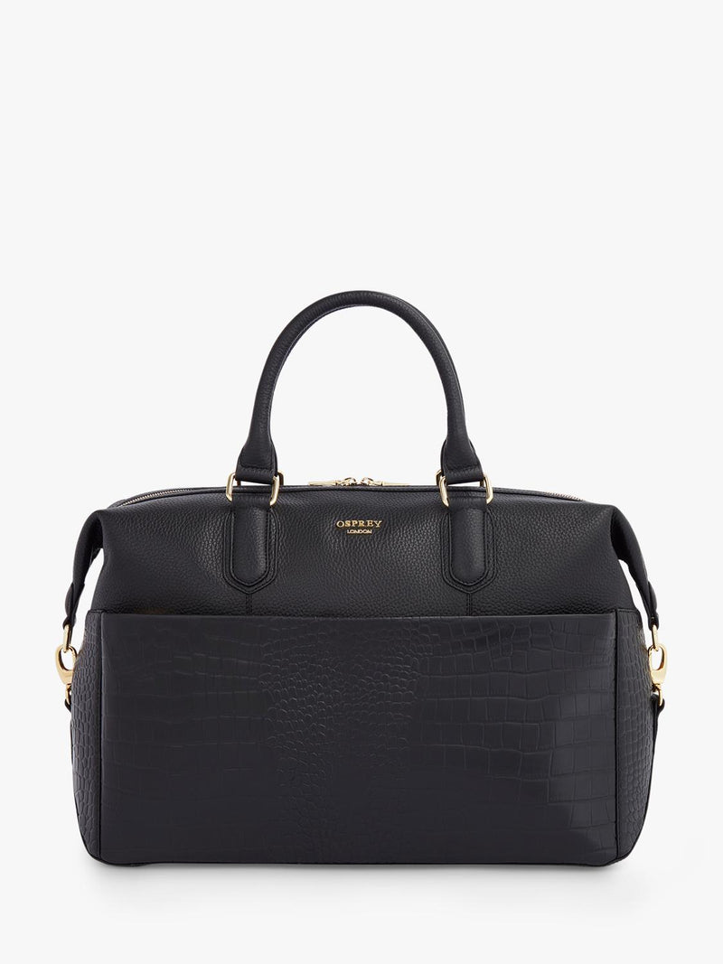 OSPREY LONDON Kellie Croc Leather Weekender Bag (British brand)