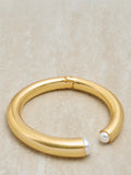 Reiss Alana Curve Pearl Cuff Bangle gold tone, imported from the UK