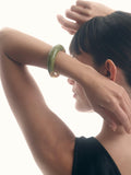 Reiss Salma hinged bangle gold tone and faux marble, imported from the UK
