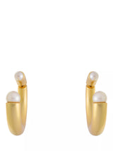 John Lewis Reiss Anais Curve Hoop Earrings Gold Pearl- Buy online at McGrocer