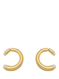 Reiss Anais Curve hoop earrings gold pearl, UK version