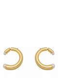 Reiss Anais Curve hoop earrings gold pearl, UK version