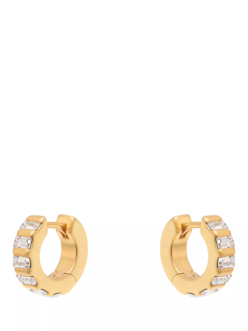 Reiss Liza Linear Crystal Huggie Hoop Earrings