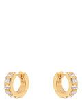 Reiss Liza Linear Crystal Huggie Hoop Earrings gold tone (British brand)