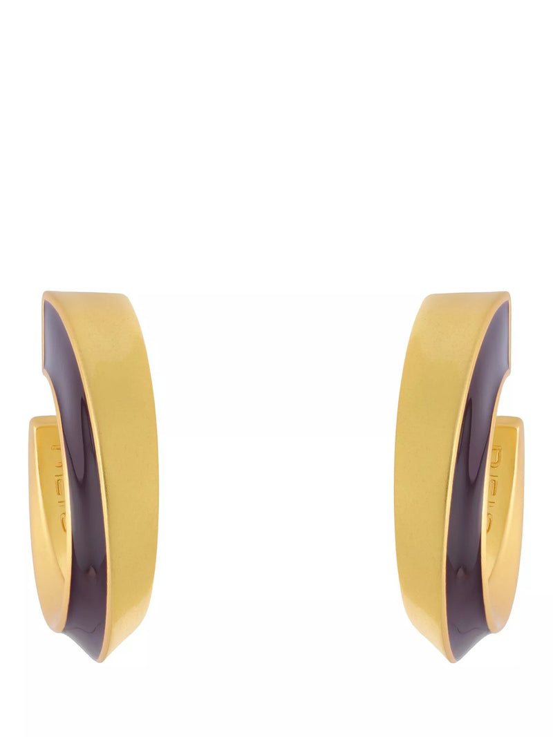 Reiss Thalia Twist Enamel hoop earrings gold tone - British product