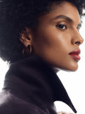 Reiss Thalia Twist Enamel hoop earrings gold tone - British product
