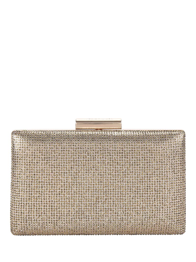 Carvela Aintree embellished clutch bag gold (British brand)
