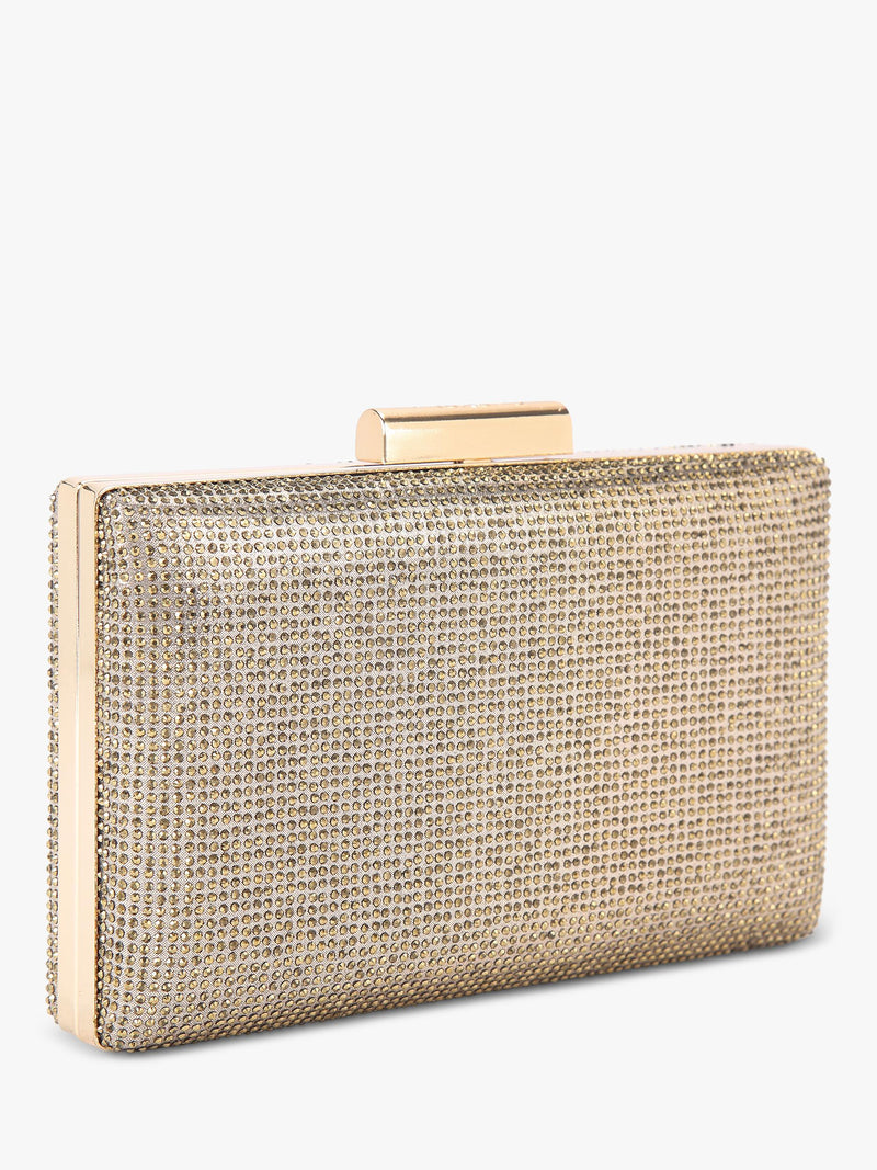 Carvela Aintree embellished clutch bag gold (British brand)