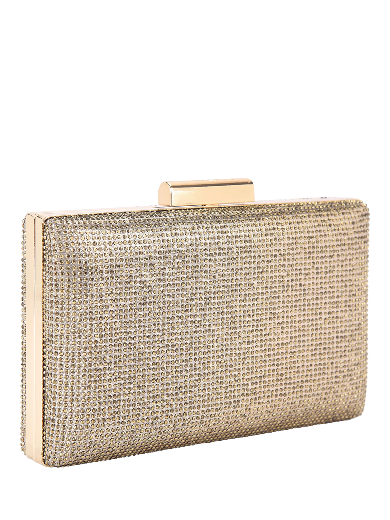Carvela Aintree embellished clutch bag gold (British brand)