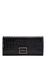 John Lewis Carvela Jessica Croc Embossed Clutch Bag, Black- Buy online at McGrocer