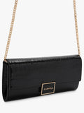 Carvela croc embossed clutch bag black (British brand)