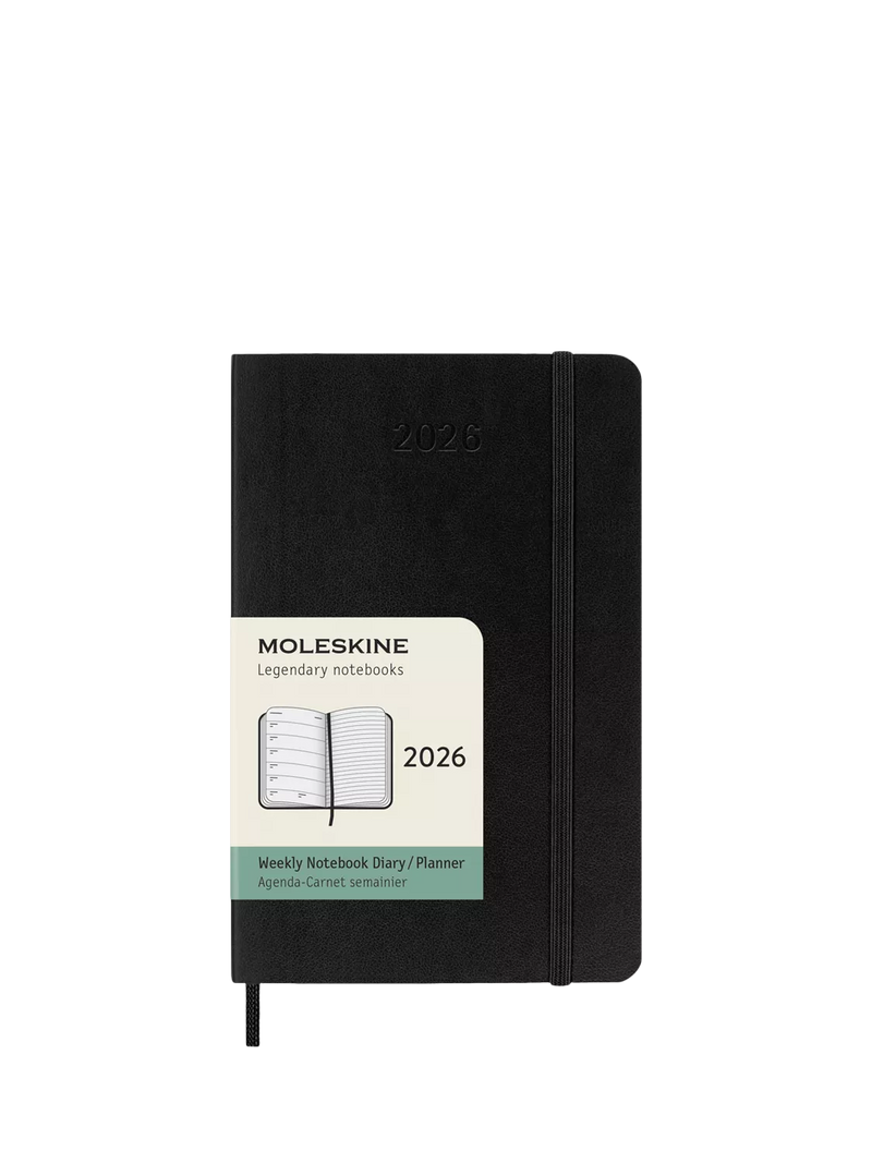 Moleskine pocket weekly diary 2026 black (British brand)