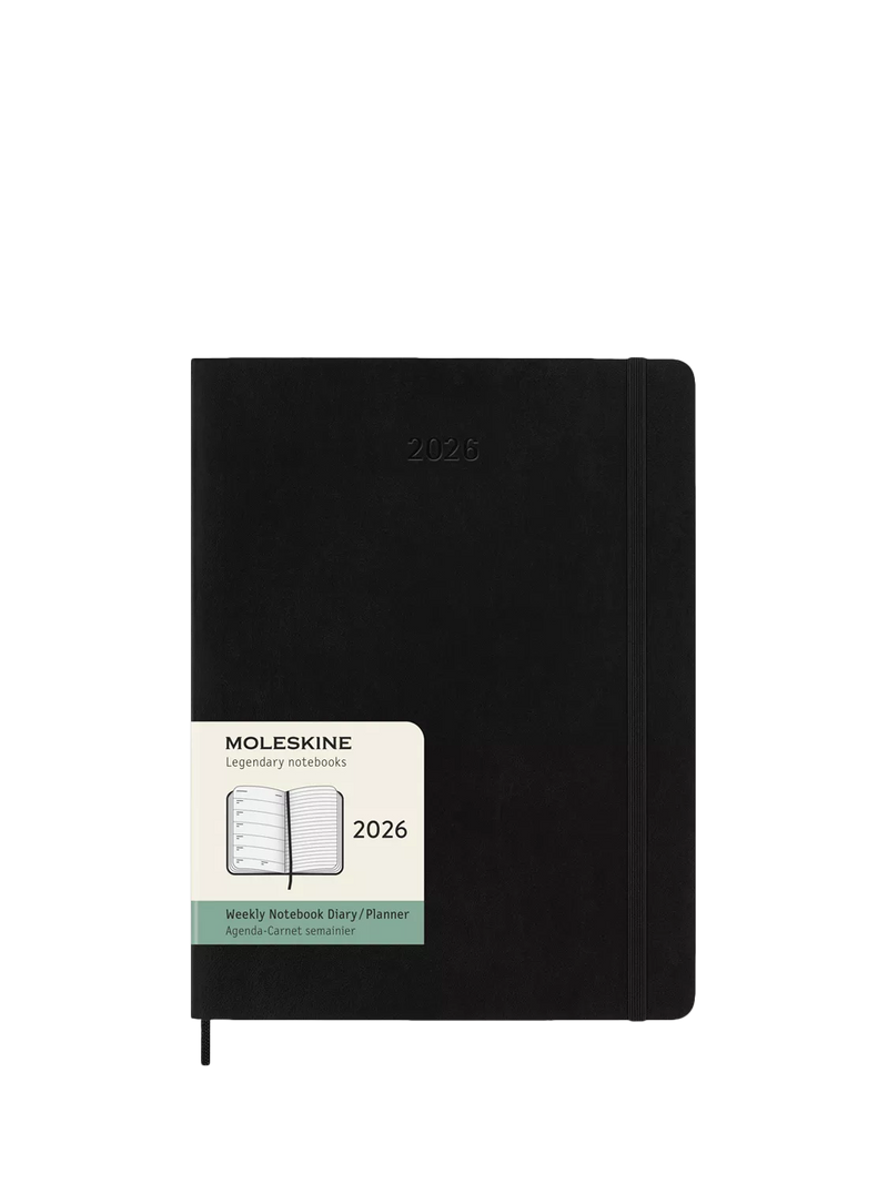 Moleskine XL weekly diary black 2026 planner, UK version