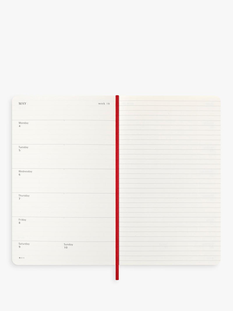Moleskine Scarlet Red Weekly Diary 2026, imported from the UK