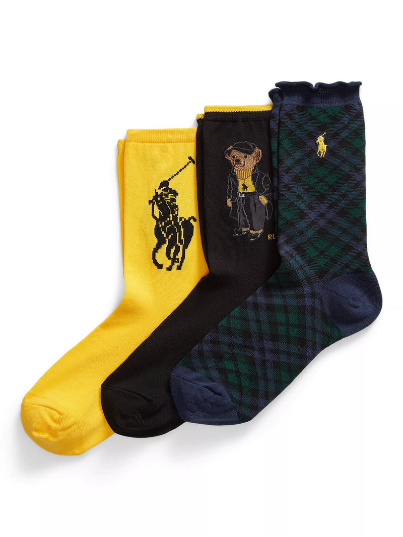 Ralph Lauren Polo Bear socks gift set pack of 3, imported from the UK