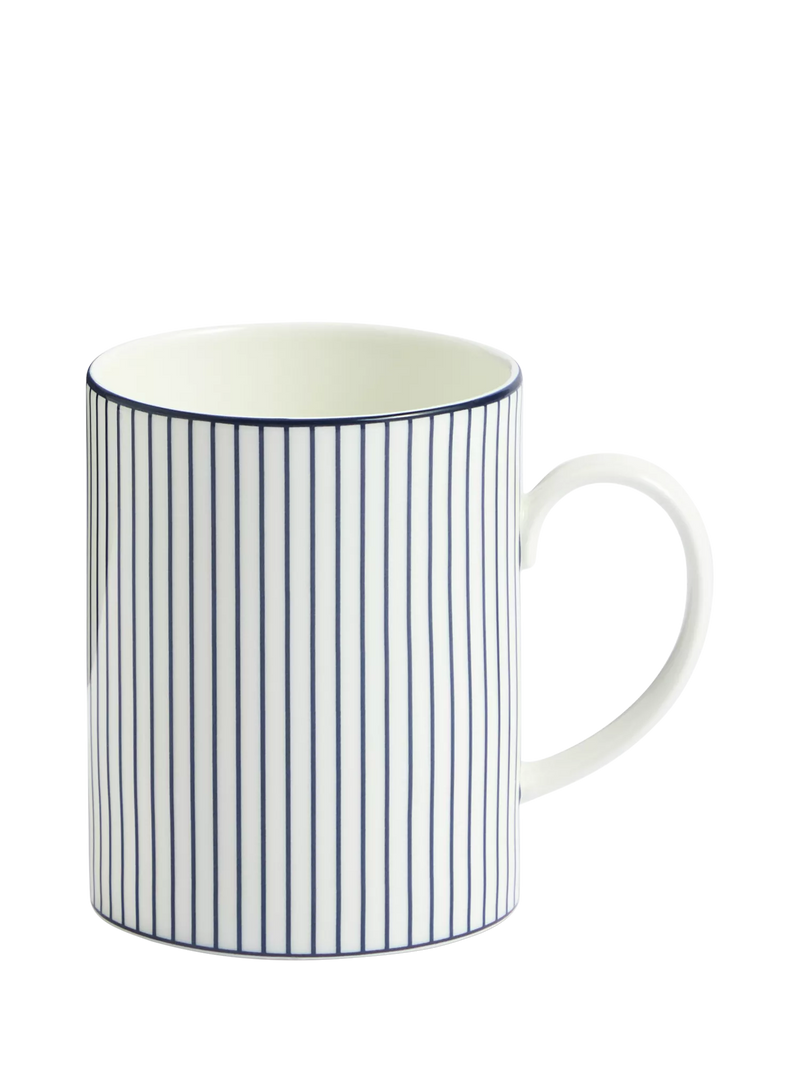 Wedgwood Gio Pinstripe bone china mug 380ml, imported from the UK