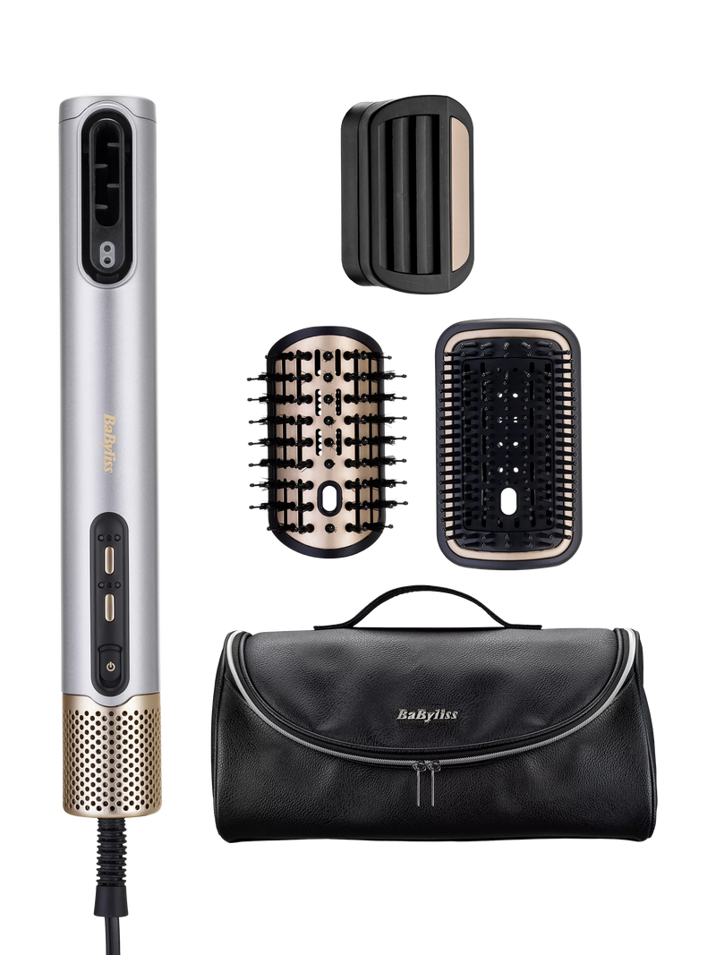 BaByliss Air Wand Limited Edition Hair Dryer, Smoothing & Volumising All-in-One, Silver
