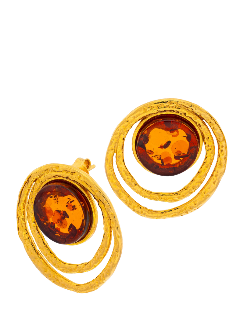 Be-Jewelled Baltic amber textured earrings - British product