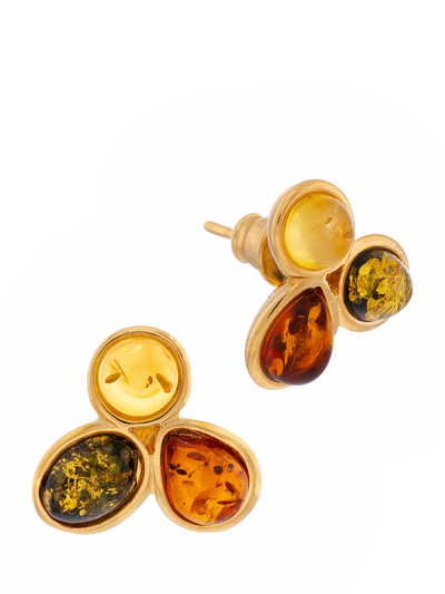 John Lewis Be-Jewelled Baltic Amber Multicolour Stud Earrings- Buy online at McGrocer