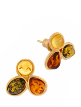 John Lewis Be-Jewelled Baltic Amber Multicolour Stud Earrings- Buy online at McGrocer