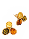 Be-Jewelled Baltic amber stud earrings multicolour - British product