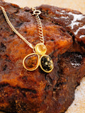 Be-Jewelled 3-stone Baltic amber pendant 46cm chain, imported from the UK
