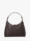 Dune London Dorset woven leather crossbody bag dark brown (British brand)