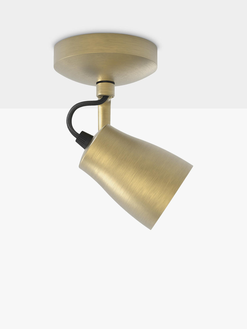 Astro Juno brass ceiling spotlight, imported from the UK