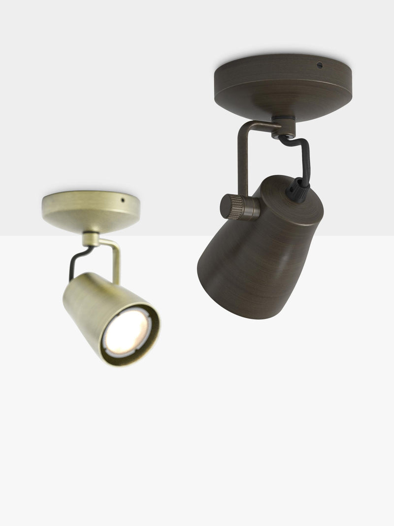 Astro Juno brass ceiling spotlight, imported from the UK
