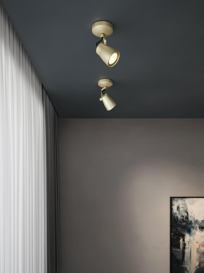 Astro Juno brass ceiling spotlight, imported from the UK