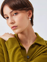 John Lewis Lido Figure Eight Pearl Stud Earrings, Silver- Buy online at McGrocer
