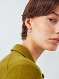 Lido figure eight pearl stud earrings 2cm - British product