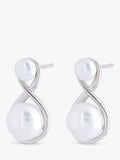 Lido figure eight pearl stud earrings 2cm - British product