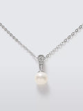 Lido sterling silver pearl pendant with cubic zirconia (British brand)