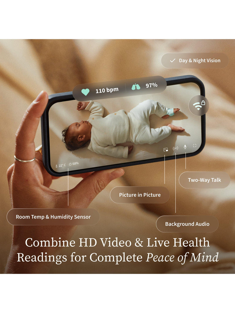 Owlet Dream Duo baby monitor in Rose, imported from the UK