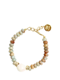 By Alona Lottie gold plated bangle with jasper beads and pearl, UK version