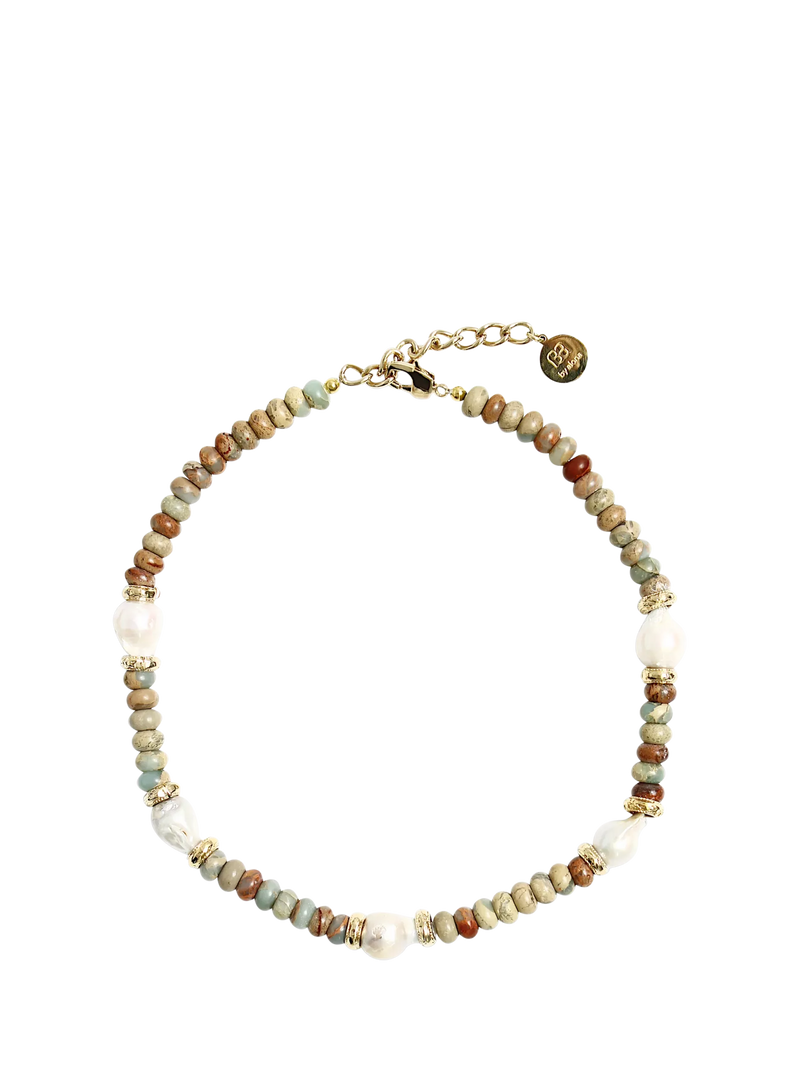 By Alona Lottie necklace aqua jasper beads 43cm (British brand)