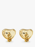 By Alona tiger's eye heart clip earrings gold plated - British product