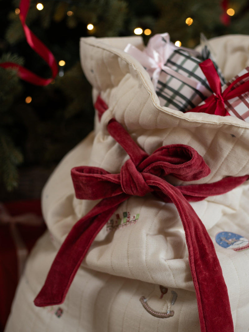 Avery Row embroidered Christmas present sack, UK version