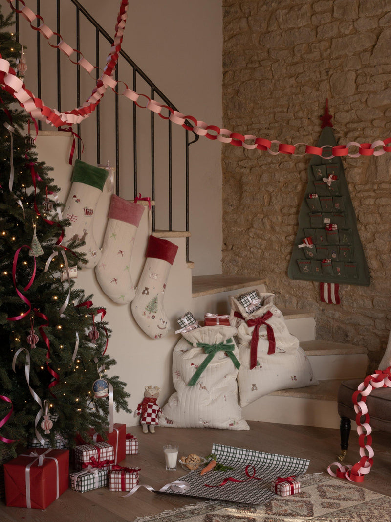 Avery Row embroidered Christmas present sack, UK version