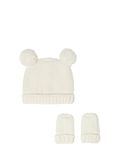 Katie Loxton baby hat and mittens set white, imported from the UK