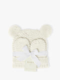 Katie Loxton baby hat and mittens set white, imported from the UK
