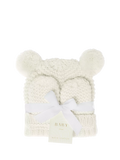 Katie Loxton baby hat and mittens set white, imported from the UK