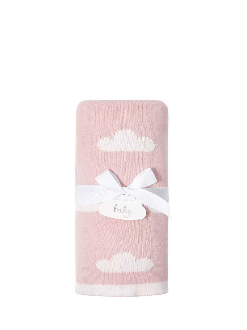 Katie Loxton pink baby blanket with cotton lining - British product