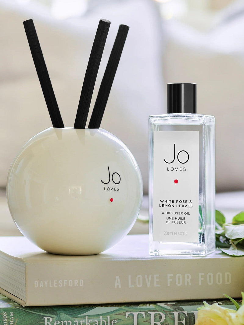 Jo Loves White Rose & Lemon Leaves reed diffuser 200ml (British brand)