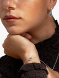 Dower & Hall sterling silver chain bracelet with topaz gem - British product