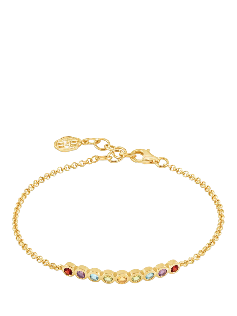 Dower & Hall multi stone gold vermeil chain bracelet (British brand)