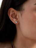 Dower & Hall mini puff heart stud earrings 0.8cm, imported from the UK
