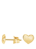 Dower & Hall Mini Puff Heart Stud Earrings Sterling Silver 0.8cm